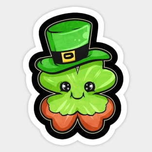 Shamrock Wearing Red Beard and Green Hat For Saint Paddys Sticker